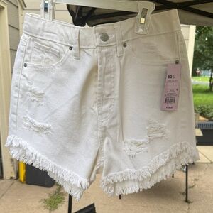 Wild Fable Cream Frayed Jean Shorts